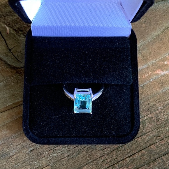 STERLING SILVER MARCH BIRTHSTONE RING - Picture 3 of 8
